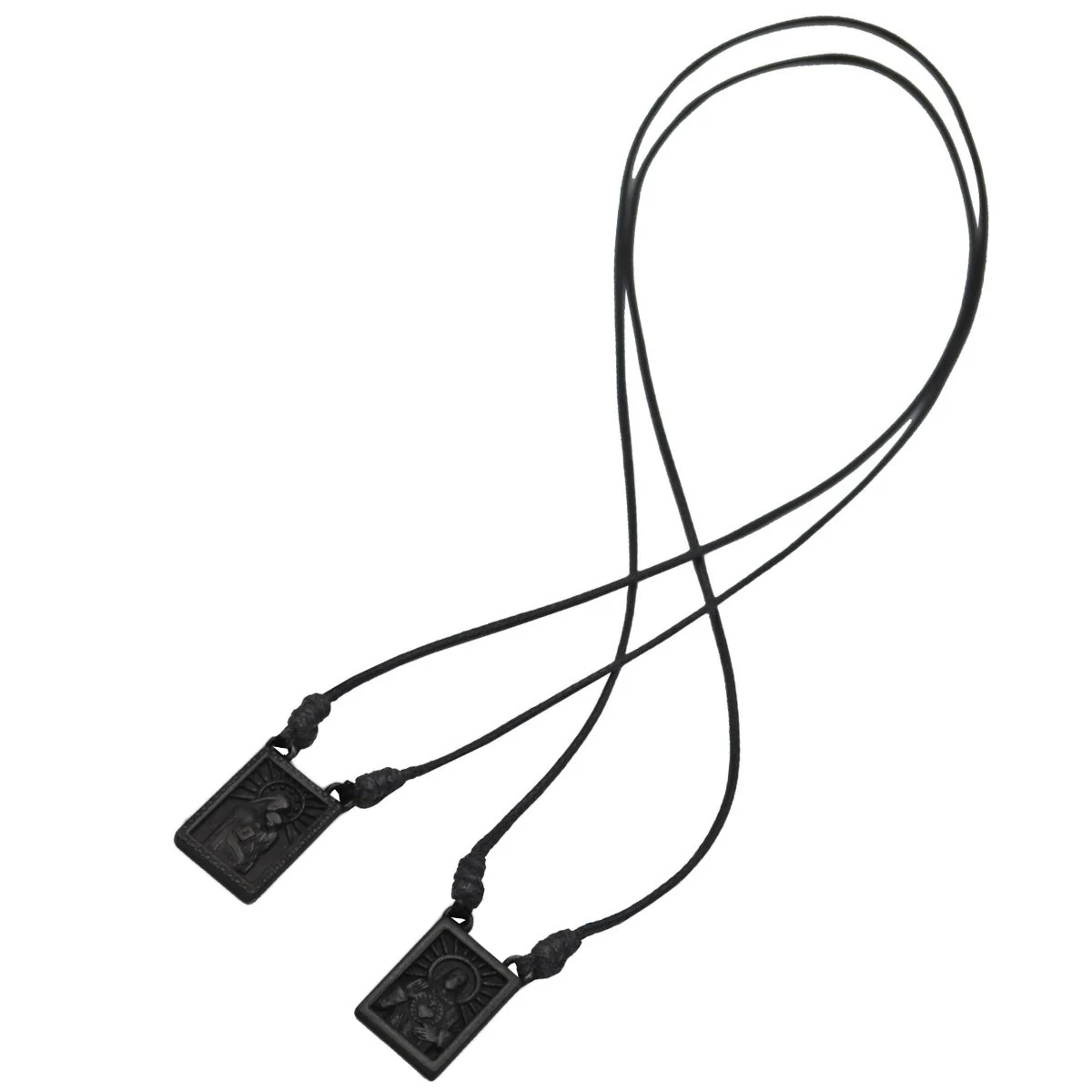 Male Scapular with Cord in 5 colors of Pendant Black, Silver, Vintage Gold, Gold, Graphite Scapular  - Men's Necklace - Male Jewelry - Image 6