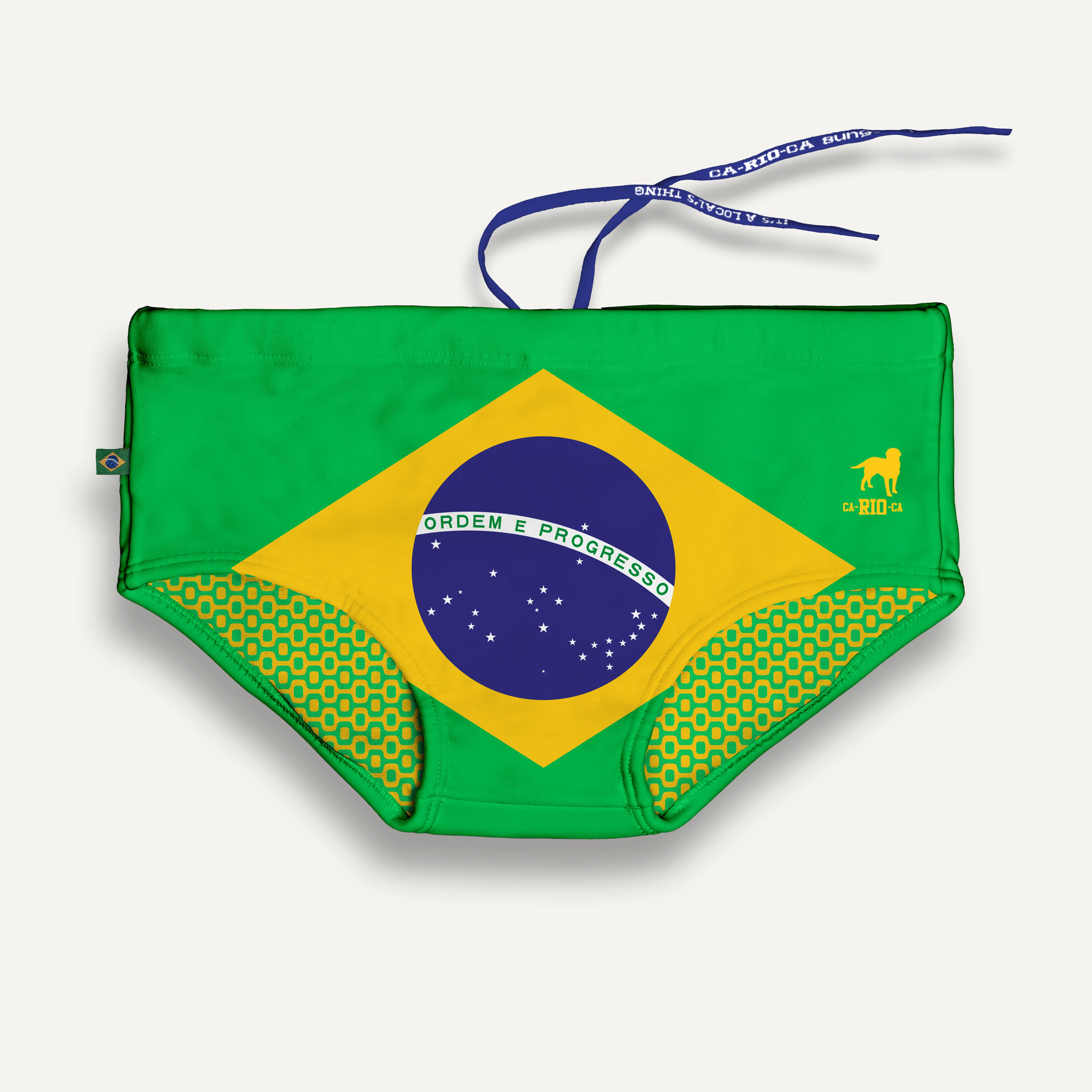 TEAM BRASIL FLAG SUNGA - Men's Designer Swimwear - Men's Brazilian Sunga - Image 3